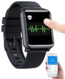 Newgen Medicals Newgen Medicals Smartwatch EKG: Fitness-Uhr mit Blutdruckanzeige, EKG, Bluetooth, Touchdisplay, IP68 (Fitnessuhr mit EKG, Fitness Armbanduhr, Senior Handy)