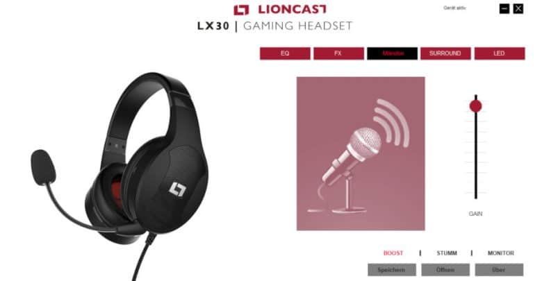 Lioncast LX30 Mikrofon Einstellungen