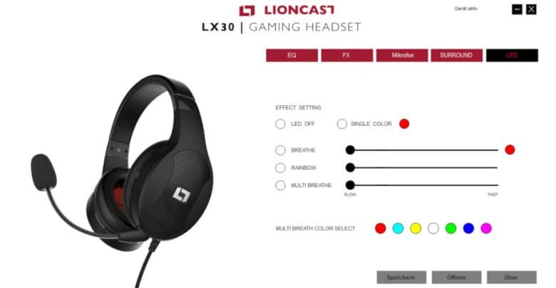 Lioncast LX30 RGB-Beleuchtung