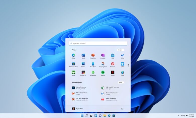 Screenshot des Desktops von Windows 11