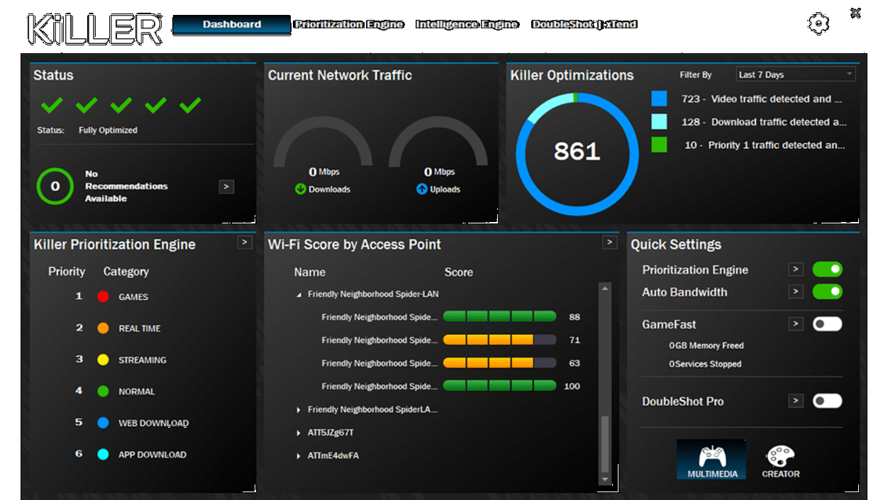 Центр управления intel killer control center