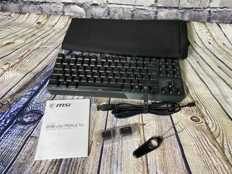 MSI Vigor GK50 Low Profile RGB Mechanical Gaming Keyboard, Kailh White Low  Profile Switches, Brushed Aluminum Design, Ergonomic Keycap Design, RGB