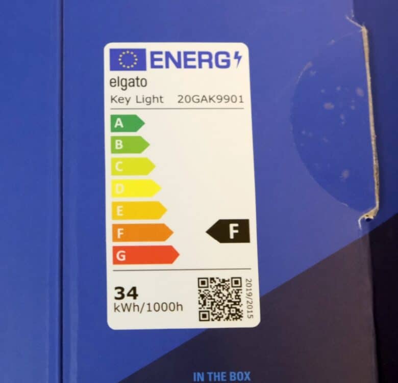 Elgato Key Light energy label