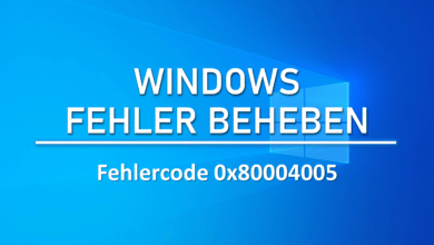 Windows-Fehler 0x80004005
