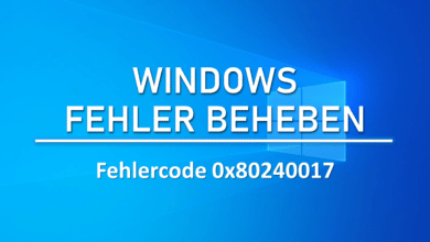Windows Fehler 0x80240017