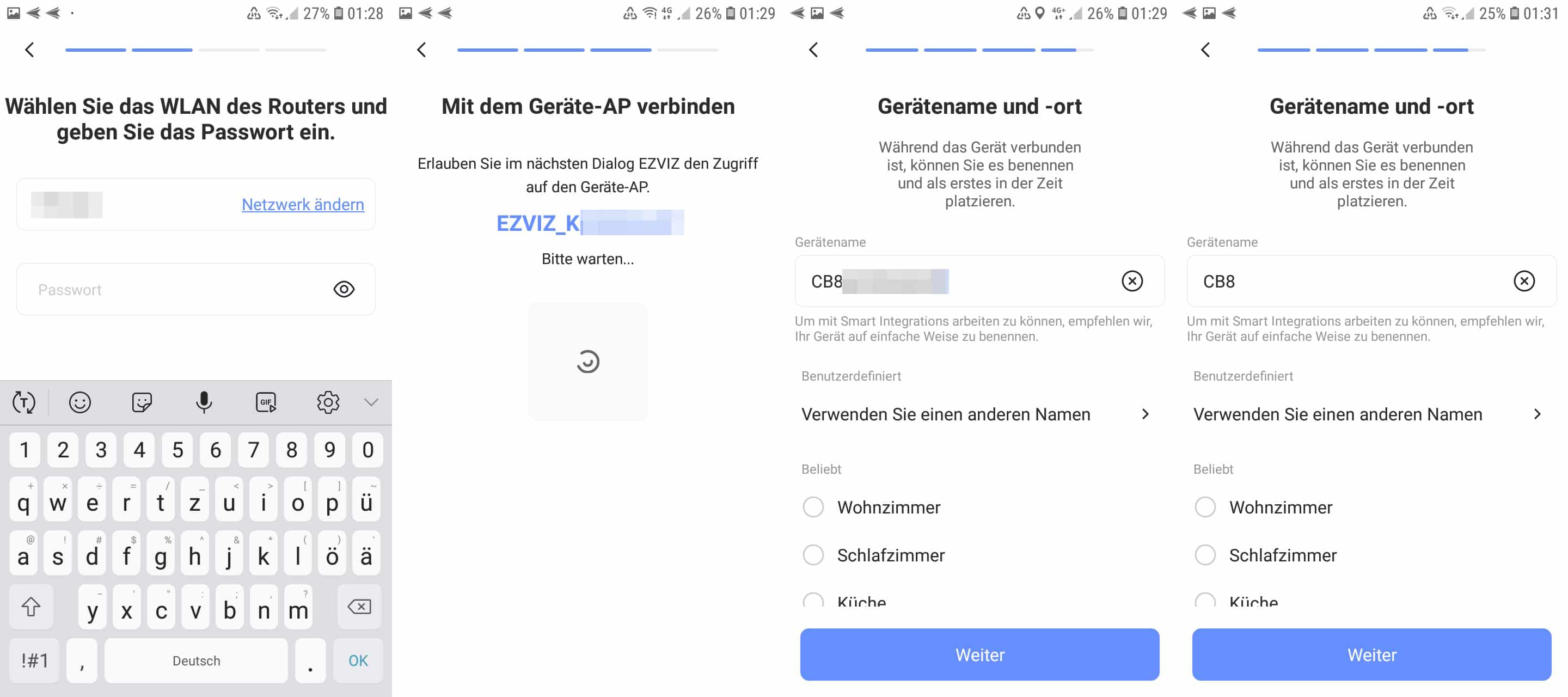 EZVIZ App Gerät hinzufügen