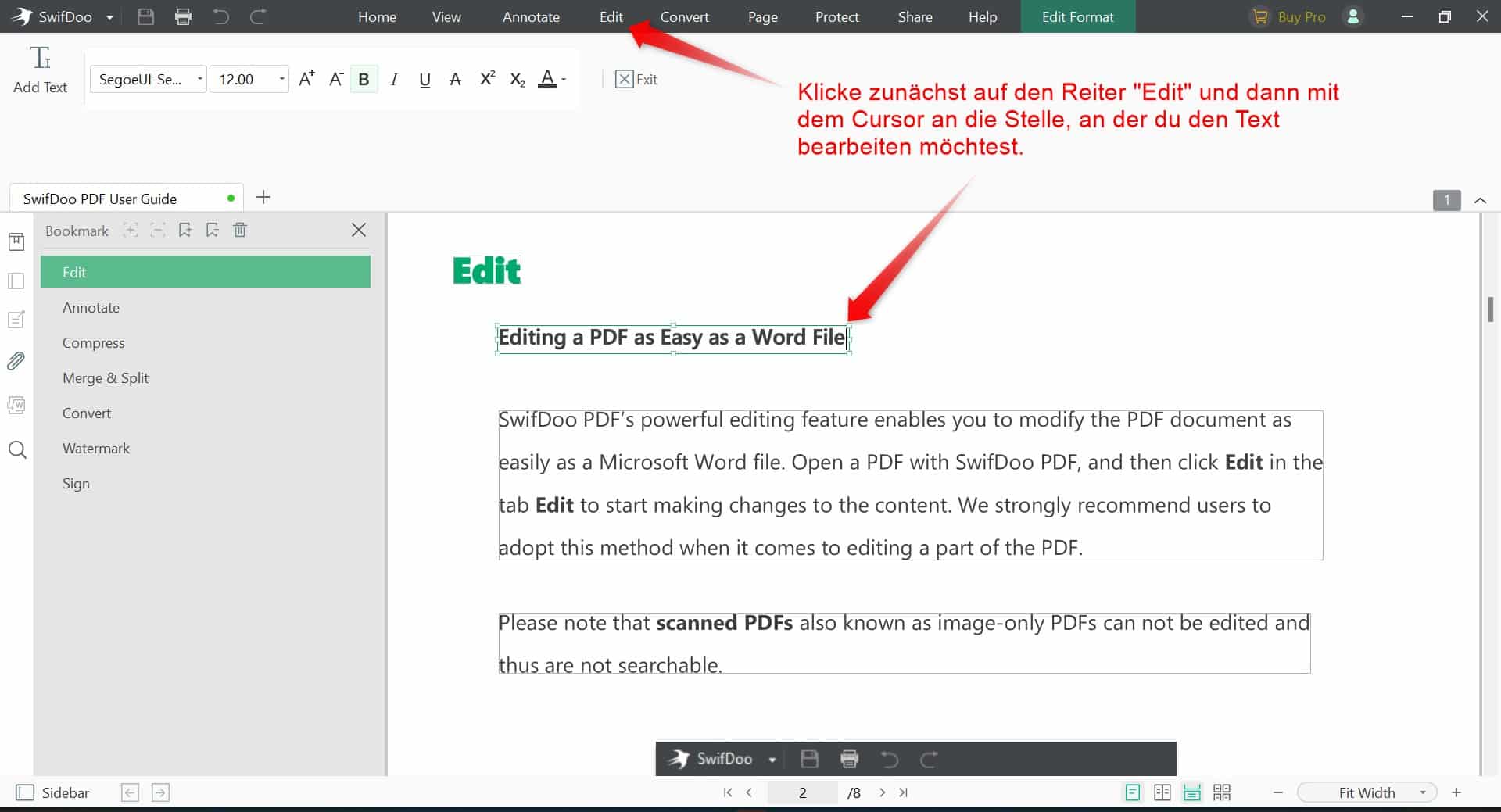 PDF mit dem SwifDoo PDF Editor bearbeiten