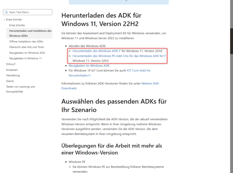 ADK für Windows 11 herunterladen