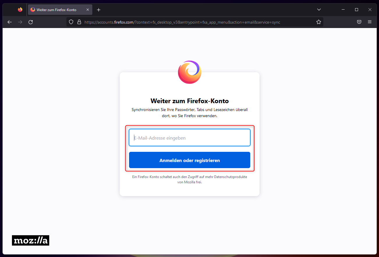 Firefox accountgebundene Lesezeichen importieren
