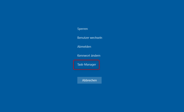 Auch in Windows 10 präsent: Der Task Manager per [STRG] + [ALT] + [ENTF]
