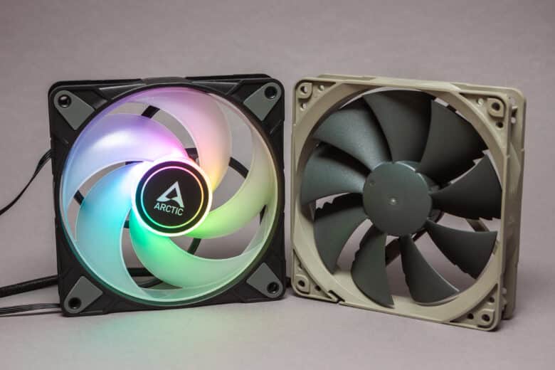 Two fans with powerful fan blades