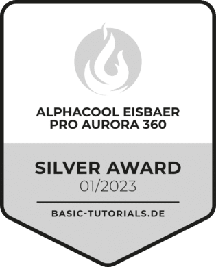Alphacool Eisbaer Pro Aurora 360 CPU AIO Test Award Silver