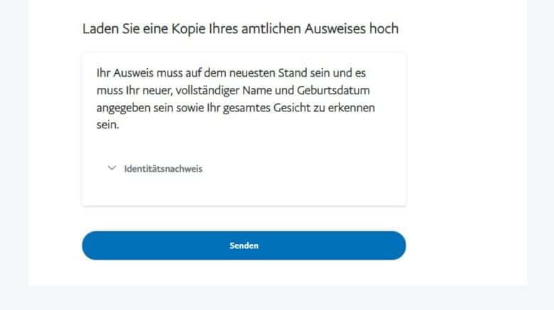 Paypal-Ausweis