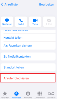 Spam-Anrufe blockieren iPhone