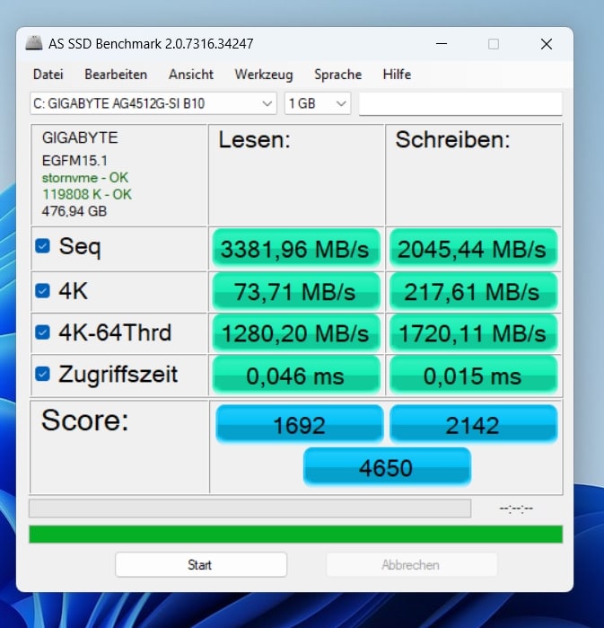 Gigabyte G5 KE AS SSD