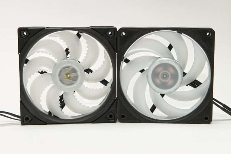 Two non-glowing RGB fans from the front.