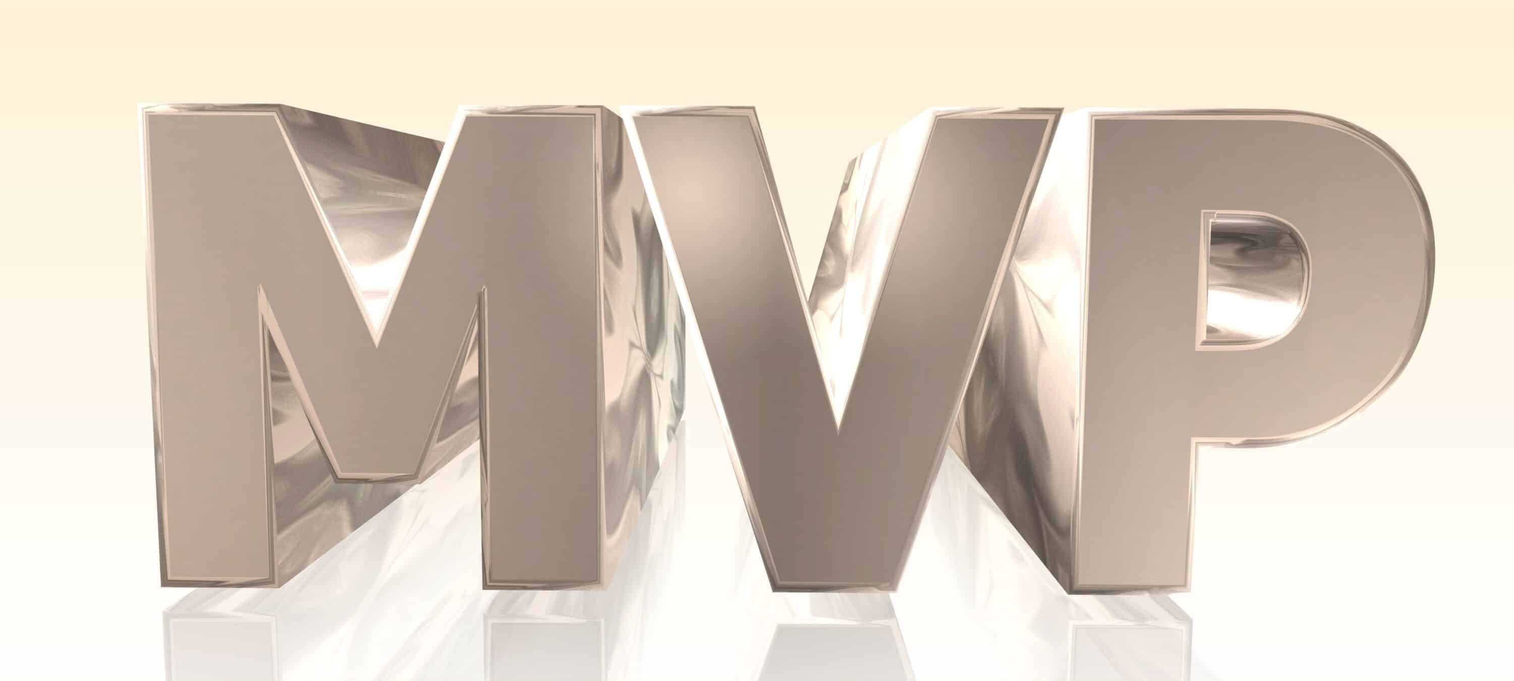 Letter branding design mvp logo Royalty Free Vector Image