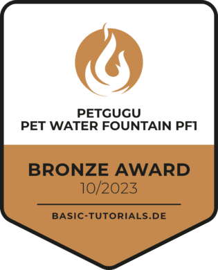 Petgugu Pet Water Fountain PF1 Test Bronze Award