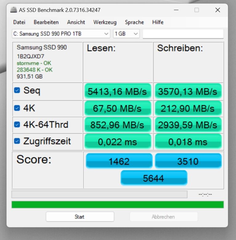 Schenker Vision 16 Pro 2023 AS-SSD