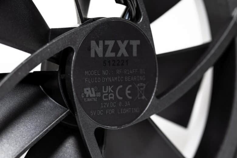 Rear of the NZXT F140 RGB motor