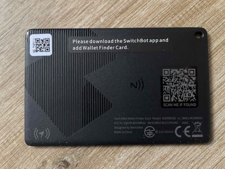 switchbot wallet finder card test